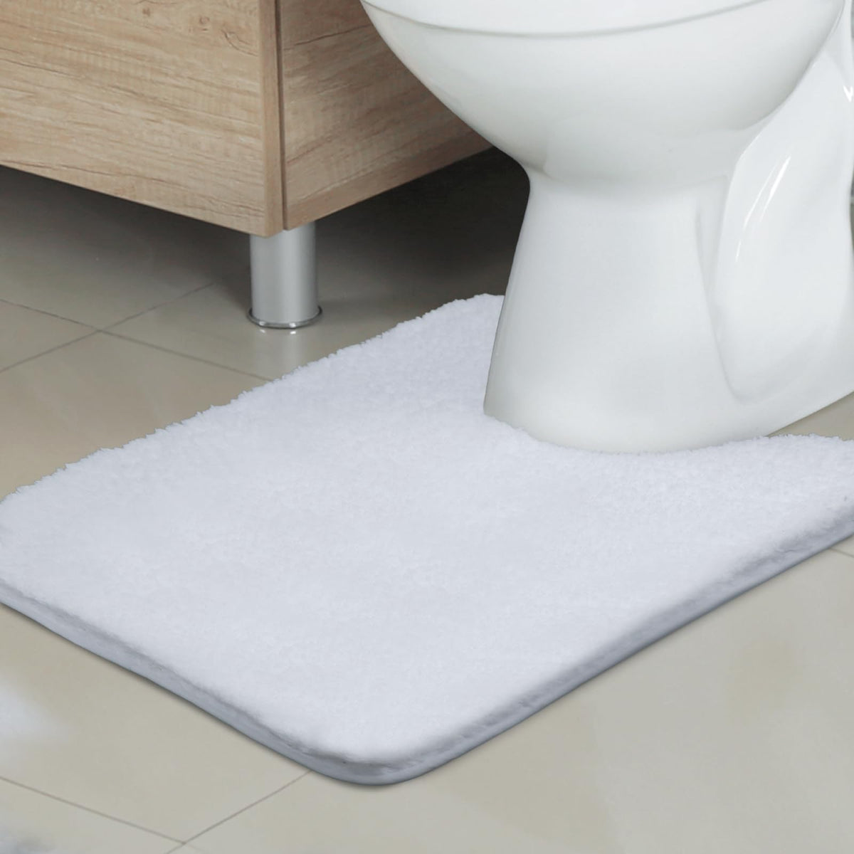 TECHMILLY Shaggy Bathroom Rugs Thick Non Slip Microfiber Mat Green 17"x24"