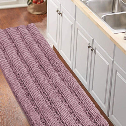 Turquoize Bathroom Runner Rug 17"x47", Soft Absorbent Chenille Bath Rug