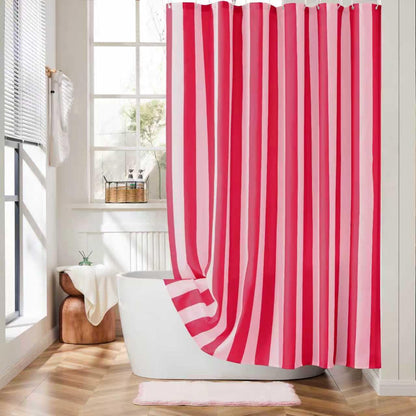 Ohocut Vertical Striped Shower Curtain, Cute Retro Vintage Blue Stripe Bathroom Shower Curtain, Waterproof Polyester Fabric Modern Bath Curtain for Bathroom 72x72 Inches Blue