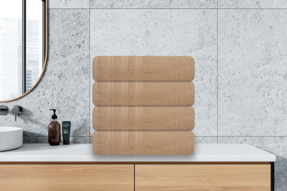 Large Bath Towels Set of 6 – 24" x 50" – 100% Cotton Terry – Durable, Soft & Quick Dry – Beige Multipurpose Towels for Bathroom, Gym, Spa, Pool & Daily Use