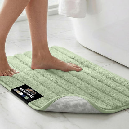 GORILLA GRIP Memory Foam Bathroom Rugs, Absorbent Bath Mat, 30x18 Gray