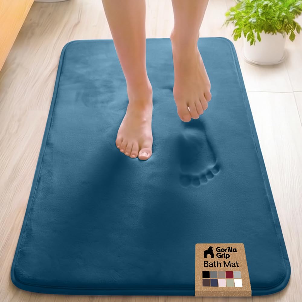 GORILLA GRIP® Memory Foam Bath Rug for Bathroom, 36x24 Graphite Gray