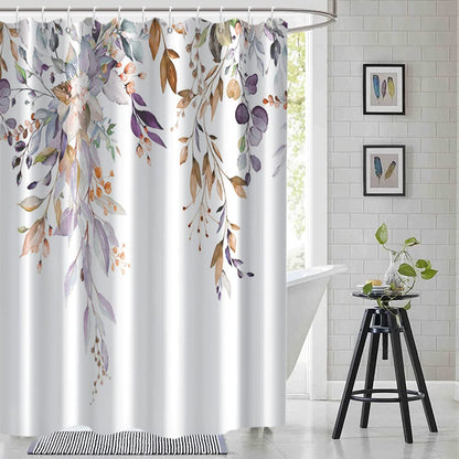 Blue and Green Eucalyptus Shower Window Curtain 40x36 Inch