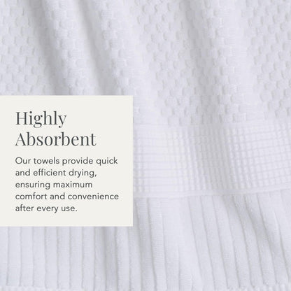 NY Loft 100% Cotton 4-Pack Bath Towel Set | White | Oeko-TEX | Quick-Dry