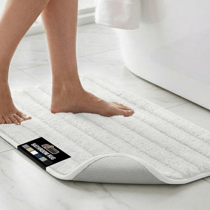GORILLA GRIP Memory Foam Bathroom Rugs, Absorbent Bath Mat, 30x18 Gray