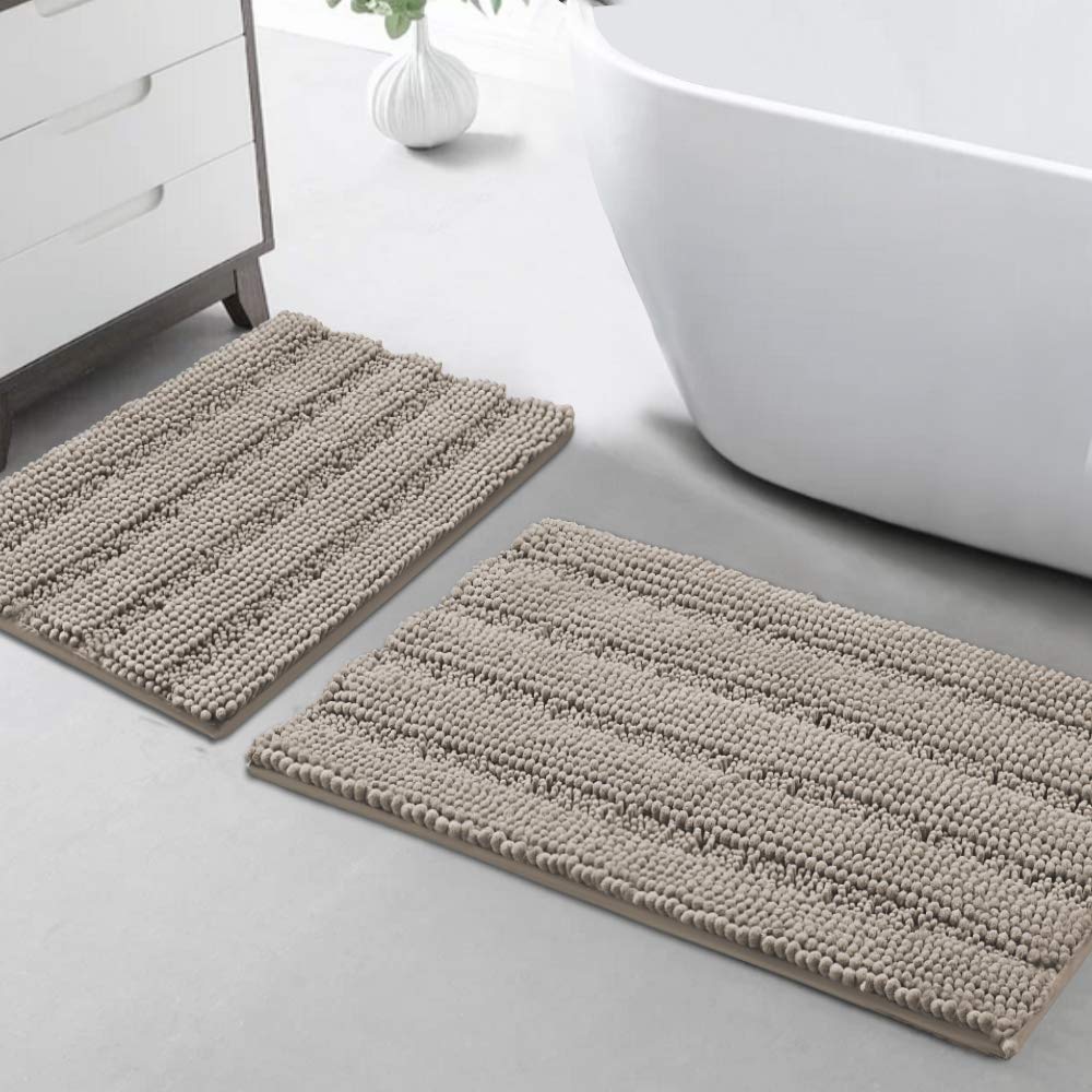 Turquoize Bathroom Runner Rug 17"x47", Soft Absorbent Chenille Bath Rug