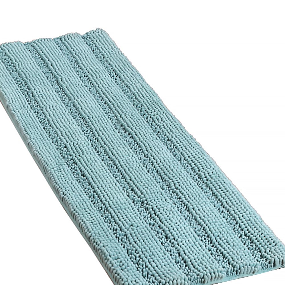 Turquoize Bathroom Runner Rug 17"x47", Soft Absorbent Chenille Bath Rug