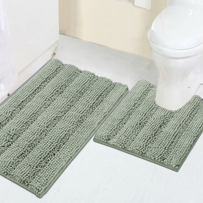 Turquoize Bathroom Runner Rug 17"x47", Soft Absorbent Chenille Bath Rug
