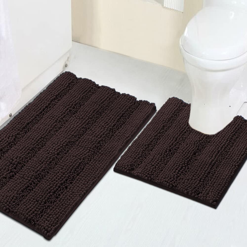 Turquoize Bathroom Runner Rug 17"x47", Soft Absorbent Chenille Bath Rug