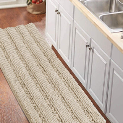 Turquoize Bathroom Runner Rug 17"x47", Soft Absorbent Chenille Bath Rug