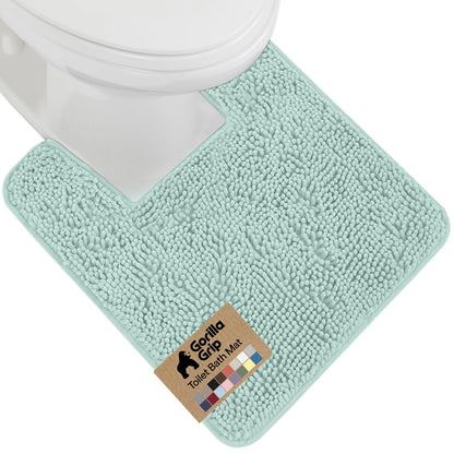 GORILLA GRIP Bath Rug Mat for Bathroom, Absorbent Chenille, 30x20 Gray