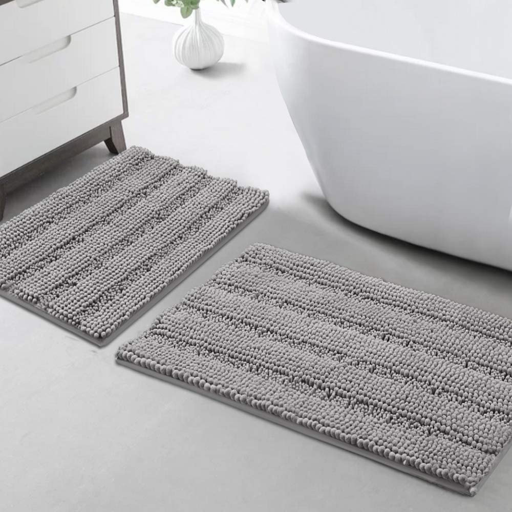 Turquoize Bathroom Runner Rug 17"x47", Soft Absorbent Chenille Bath Rug