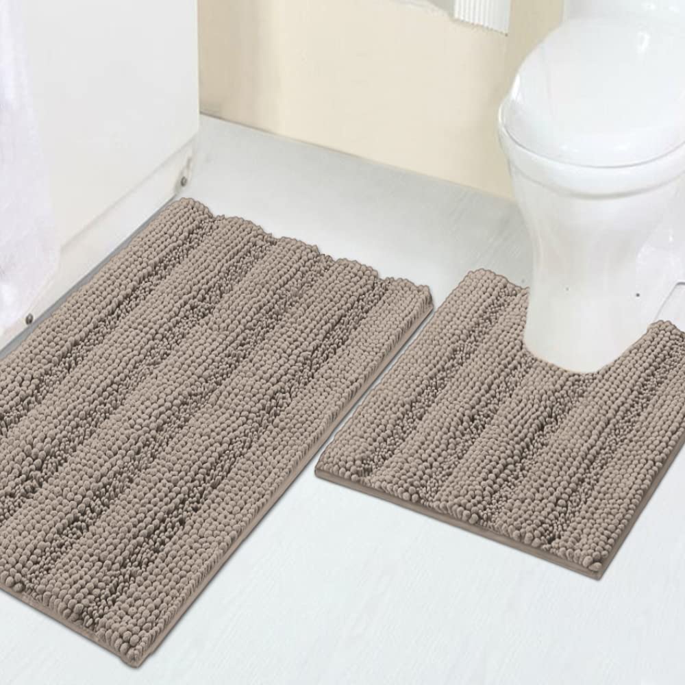 Turquoize Bathroom Runner Rug 17"x47", Soft Absorbent Chenille Bath Rug