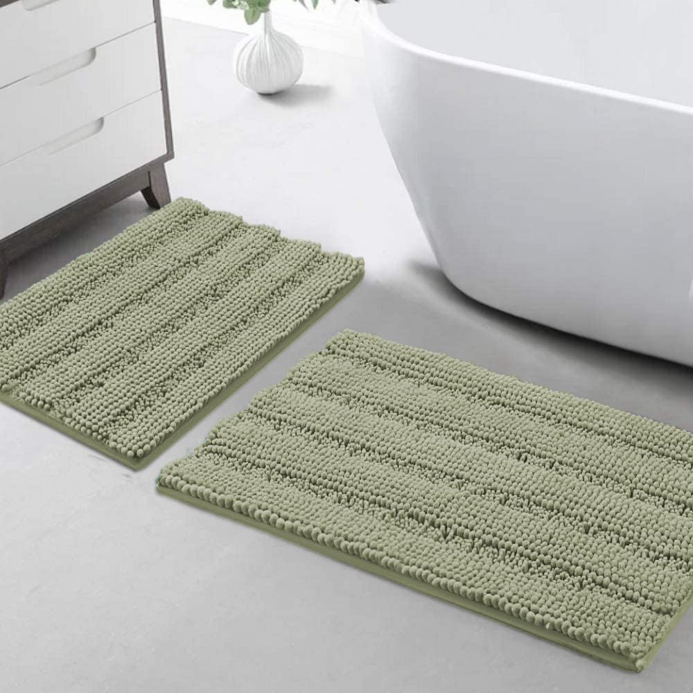 Turquoize Bathroom Runner Rug 17"x47", Soft Absorbent Chenille Bath Rug