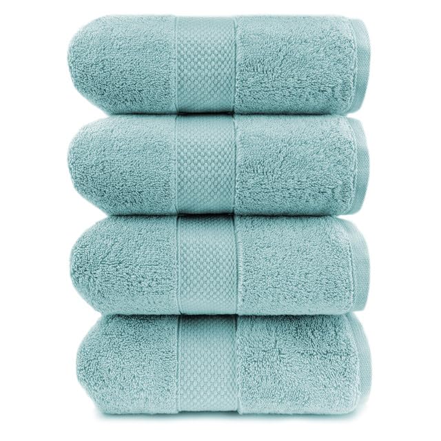 Maisonette Loft Egyptian Cotton Turkish Bath Towels, Soft, Absorbent, Ideal Quick Dry Large Luxury Bath Towel Set for Shower (30" x 58", 4 Pack), Navy Blue