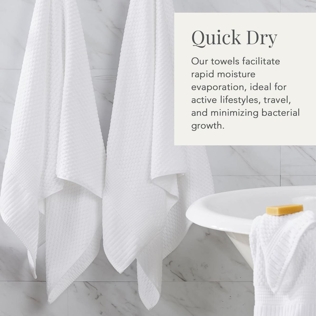 NY Loft 100% Cotton 4-Pack Bath Towel Set | White | Oeko-TEX | Quick-Dry
