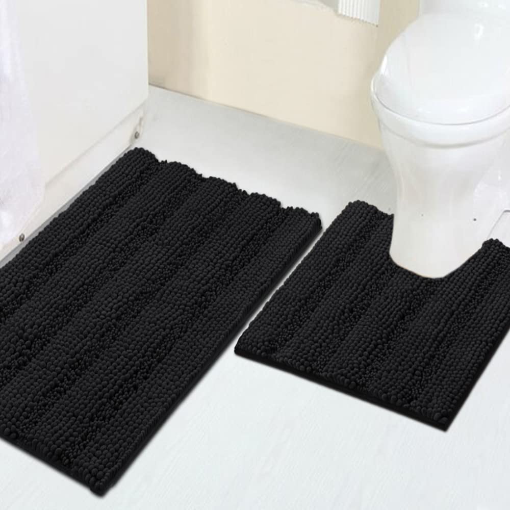 Turquoize Bathroom Runner Rug 17"x47", Soft Absorbent Chenille Bath Rug