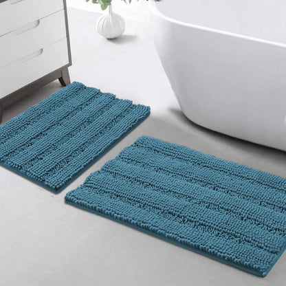 Turquoize Bathroom Runner Rug 17"x47", Soft Absorbent Chenille Bath Rug