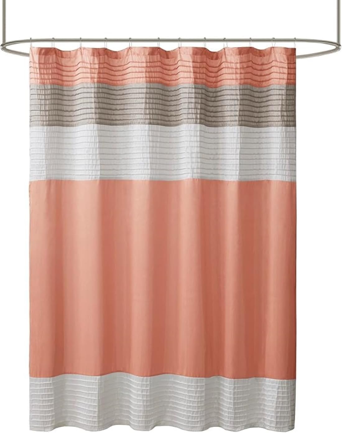 Madison Park Amherst 72 x 72 Bathroom Shower Curtain, Faux Silk, Black