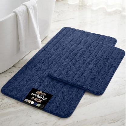 GORILLA GRIP Memory Foam Bathroom Rugs, Absorbent Bath Mat, 30x18 Gray