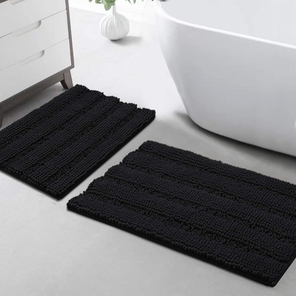 Turquoize Bathroom Runner Rug 17"x47", Soft Absorbent Chenille Bath Rug