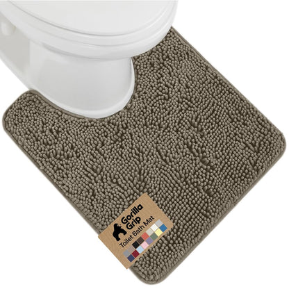 GORILLA GRIP Bath Rug Mat for Bathroom, Absorbent Chenille, 30x20 Gray
