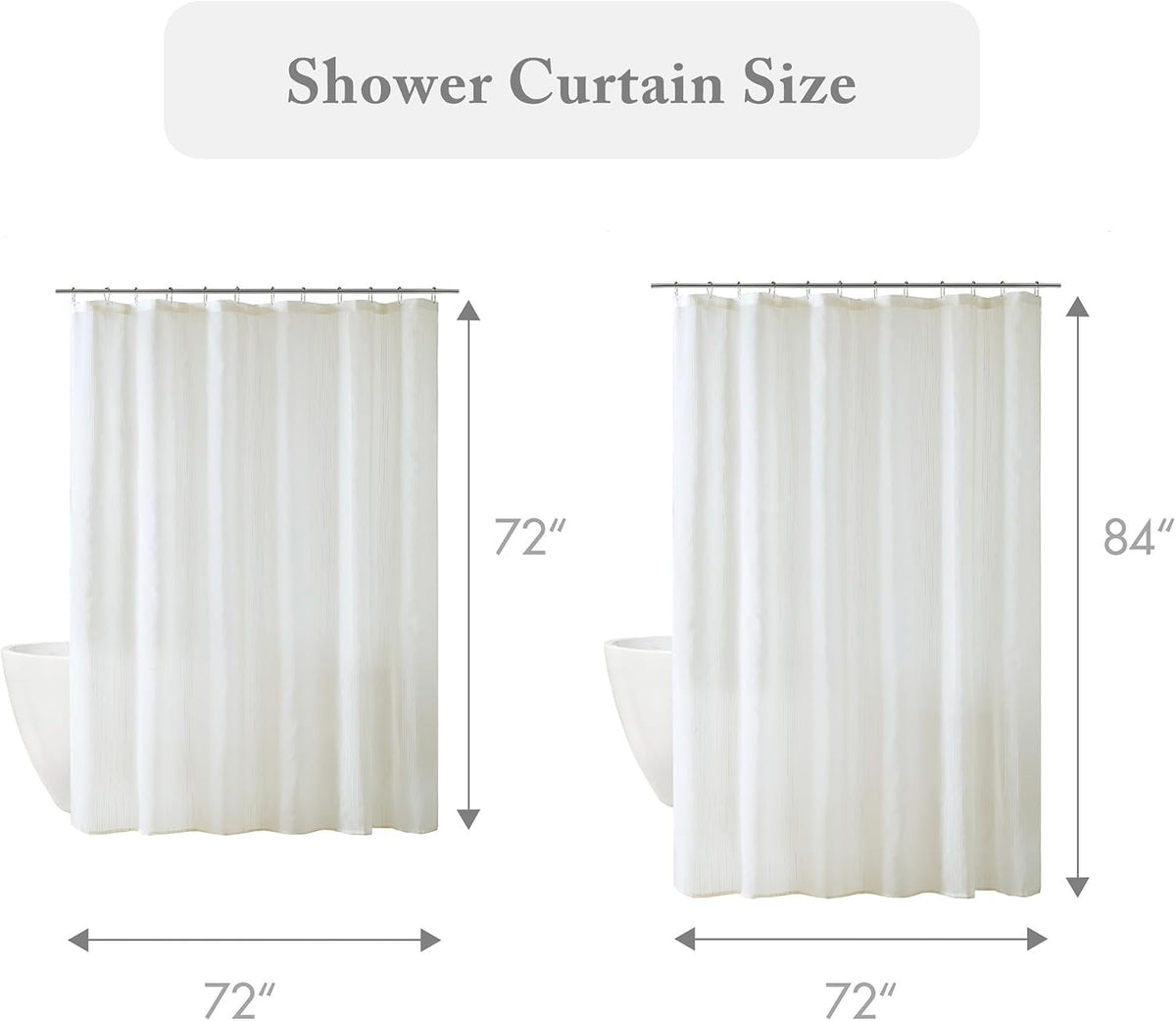 Madison Park Anna Sheer Shower Curtain for Bathroom, 72 x 72, Ivory