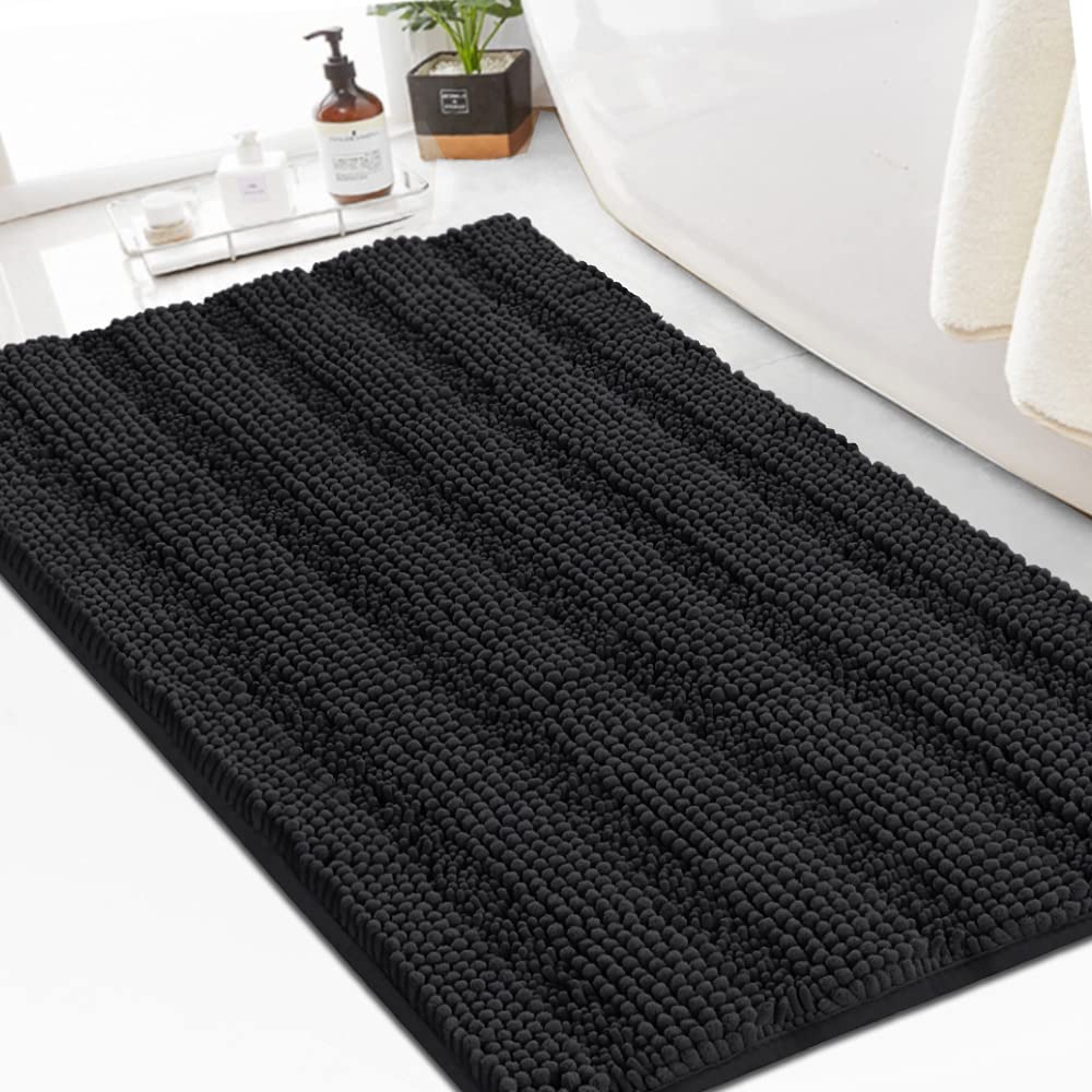 Turquoize Bathroom Runner Rug 17"x47", Soft Absorbent Chenille Bath Rug