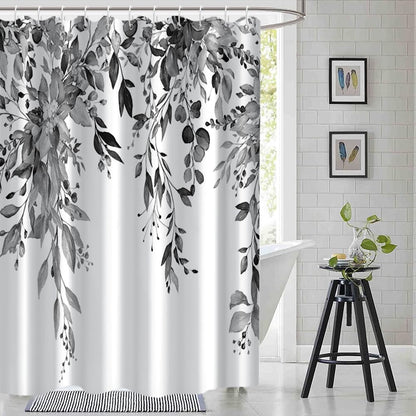 Blue and Green Eucalyptus Shower Window Curtain 40x36 Inch