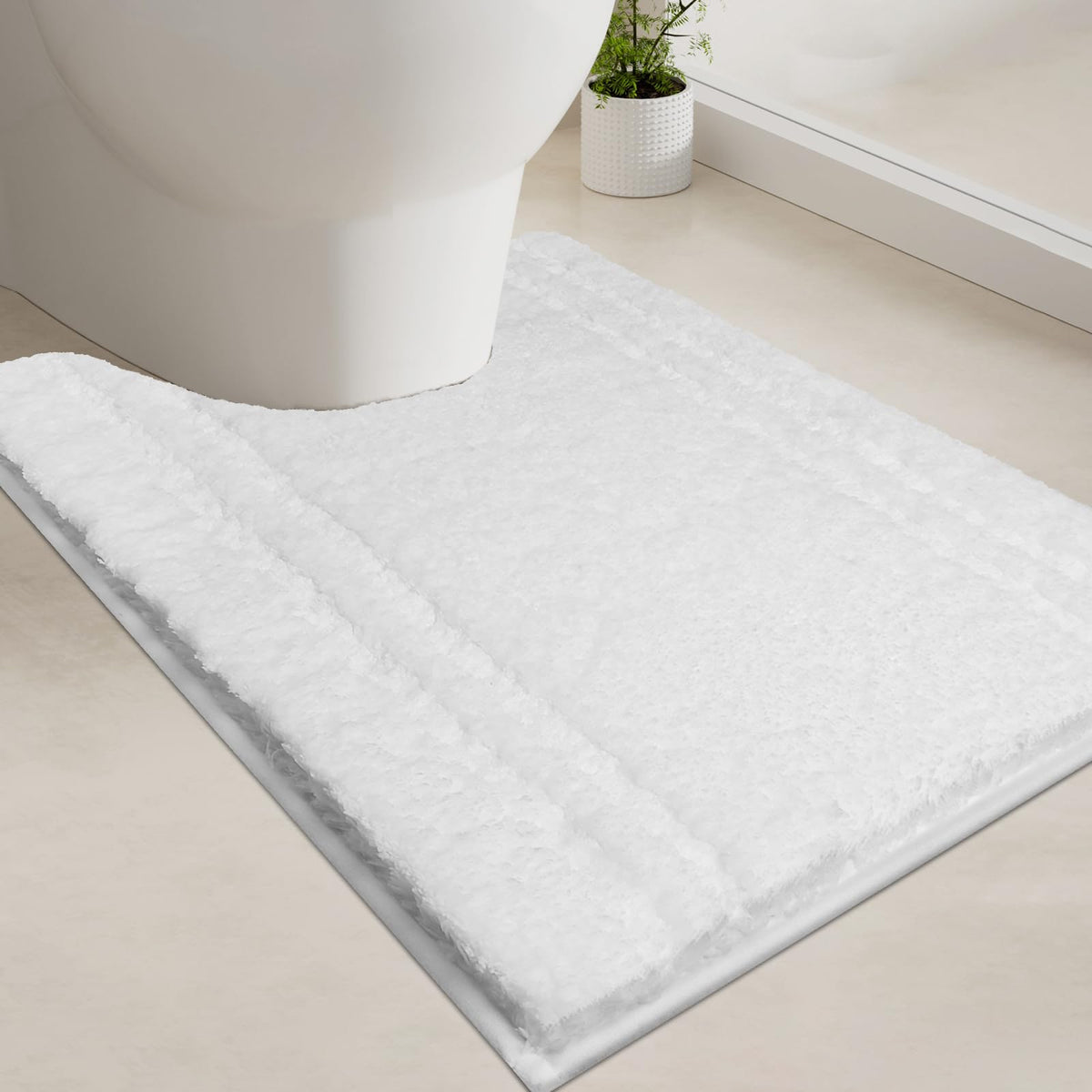 PURRUGS Bathroom Runner Rug, Bath Mat, 24" x 60", Beige