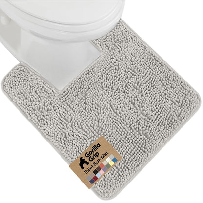 GORILLA GRIP Bath Rug Mat for Bathroom, Absorbent Chenille, 30x20 Gray