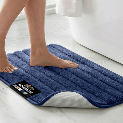 GORILLA GRIP Memory Foam Bathroom Rugs, Absorbent Bath Mat, 30x18 Gray