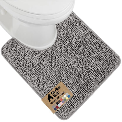GORILLA GRIP Bath Rug Mat for Bathroom, Absorbent Chenille, 30x20 Gray