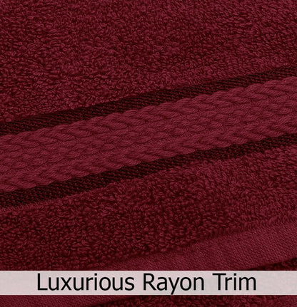 COTTON CRAFT Ultra Soft 6 Piece Towel Set - 100% Cotton Towels - Burgundy