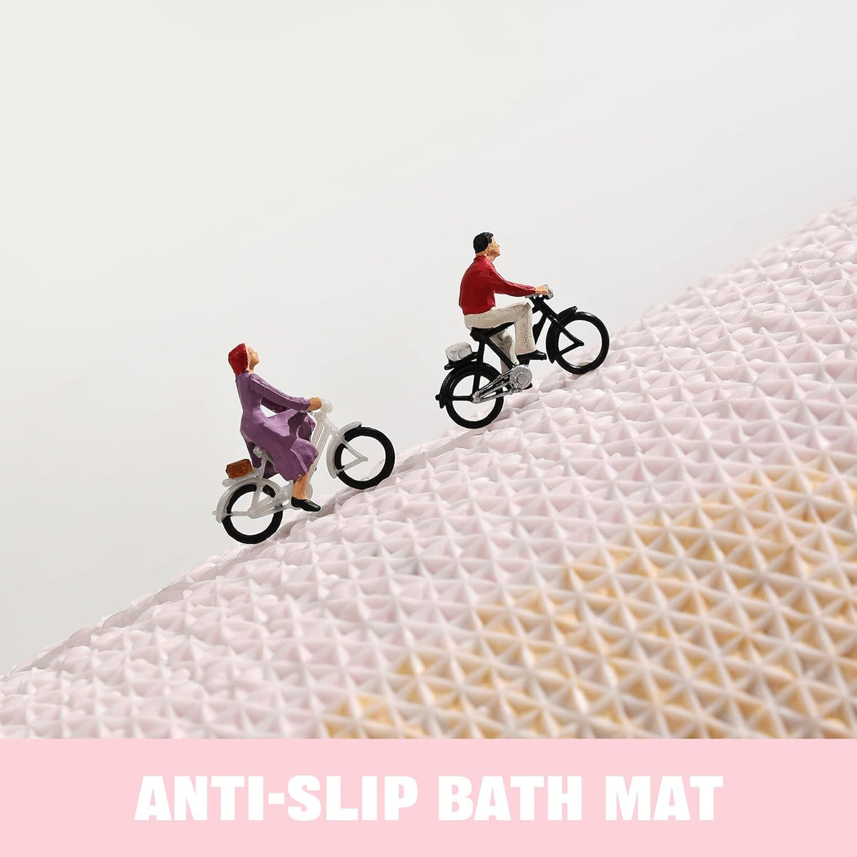 TRUEDAYS Flower Bathroom Rug, Round Non-Slip Bath Mat, 23.6"x23.6", Pink