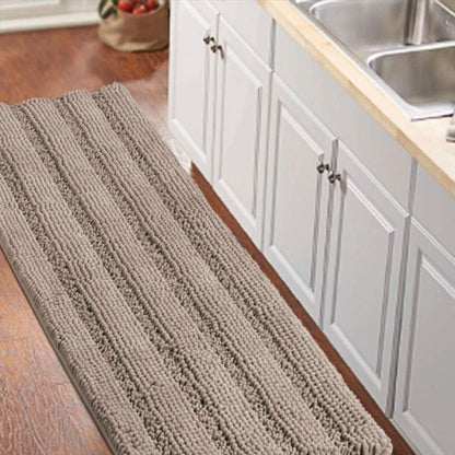 Turquoize Bathroom Runner Rug 17"x47", Soft Absorbent Chenille Bath Rug