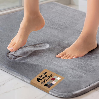GORILLA GRIP® Memory Foam Bath Rug for Bathroom, 36x24 Graphite Gray