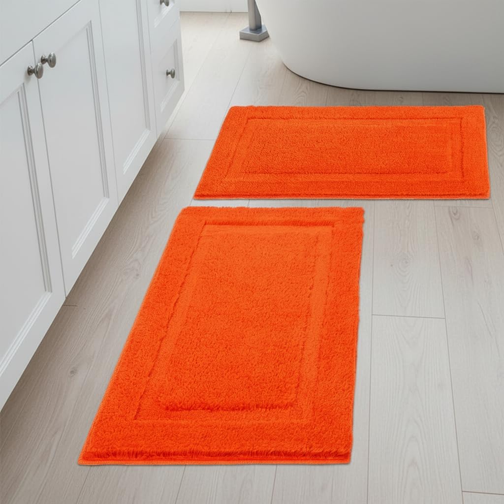 SHACOS Soft Microfiber Bathroom Rugs Set of 2 Pieces, White