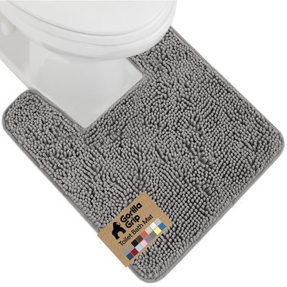 GORILLA GRIP Bath Rug Mat for Bathroom, Absorbent Chenille, 30x20 Gray