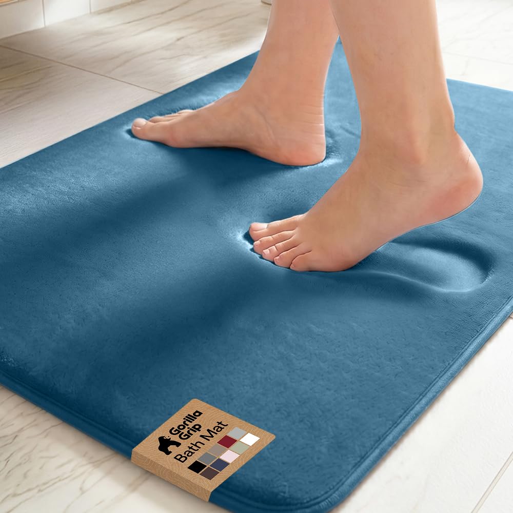 GORILLA GRIP® Memory Foam Bath Rug for Bathroom, 36x24 Graphite Gray