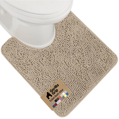 GORILLA GRIP Bath Rug Mat for Bathroom, Absorbent Chenille, 30x20 Gray