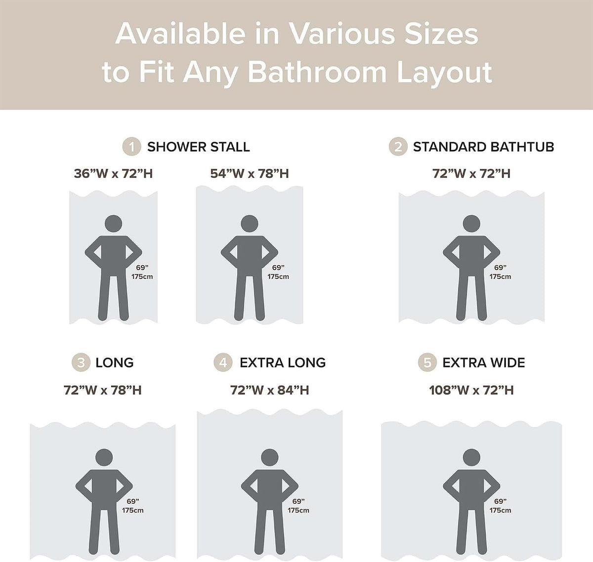 Madison Park Arbor Waffle Shower Curtain for Bathroom, 72 x 72, Beige
