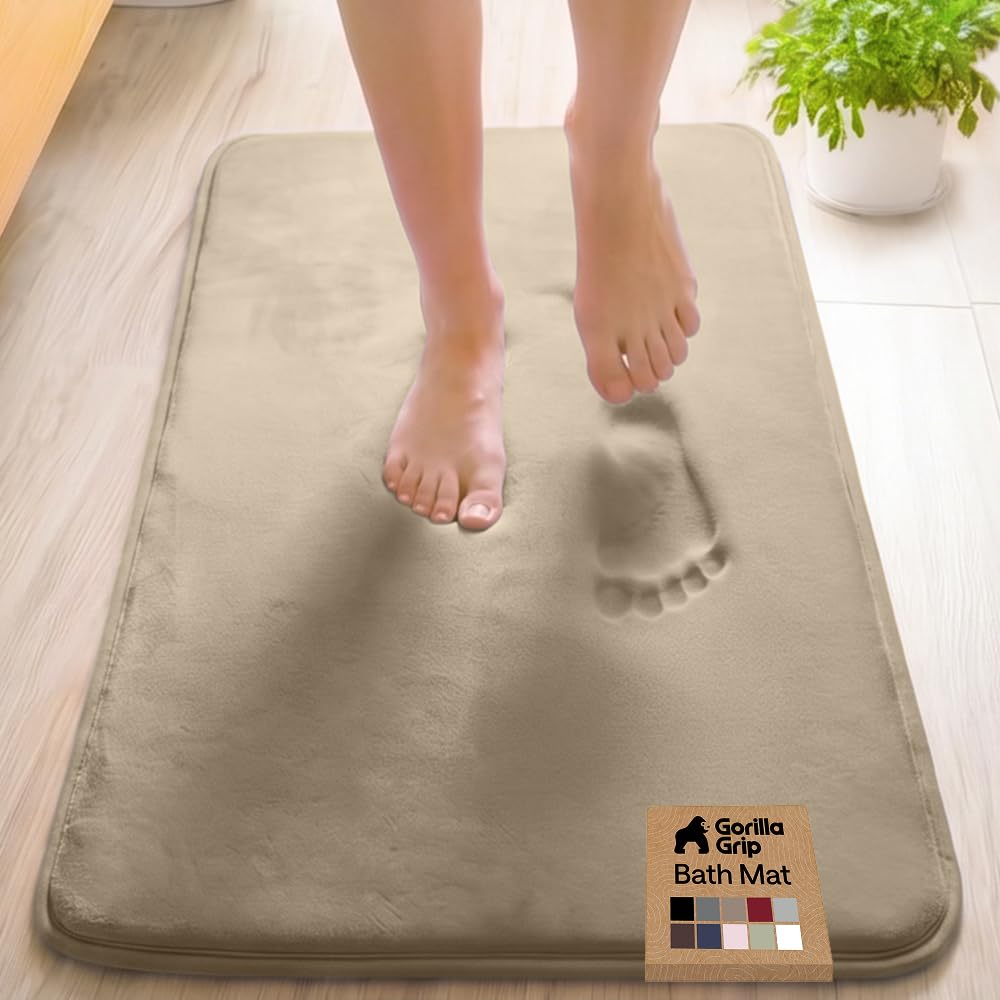 GORILLA GRIP® Memory Foam Bath Rug for Bathroom, 36x24 Graphite Gray