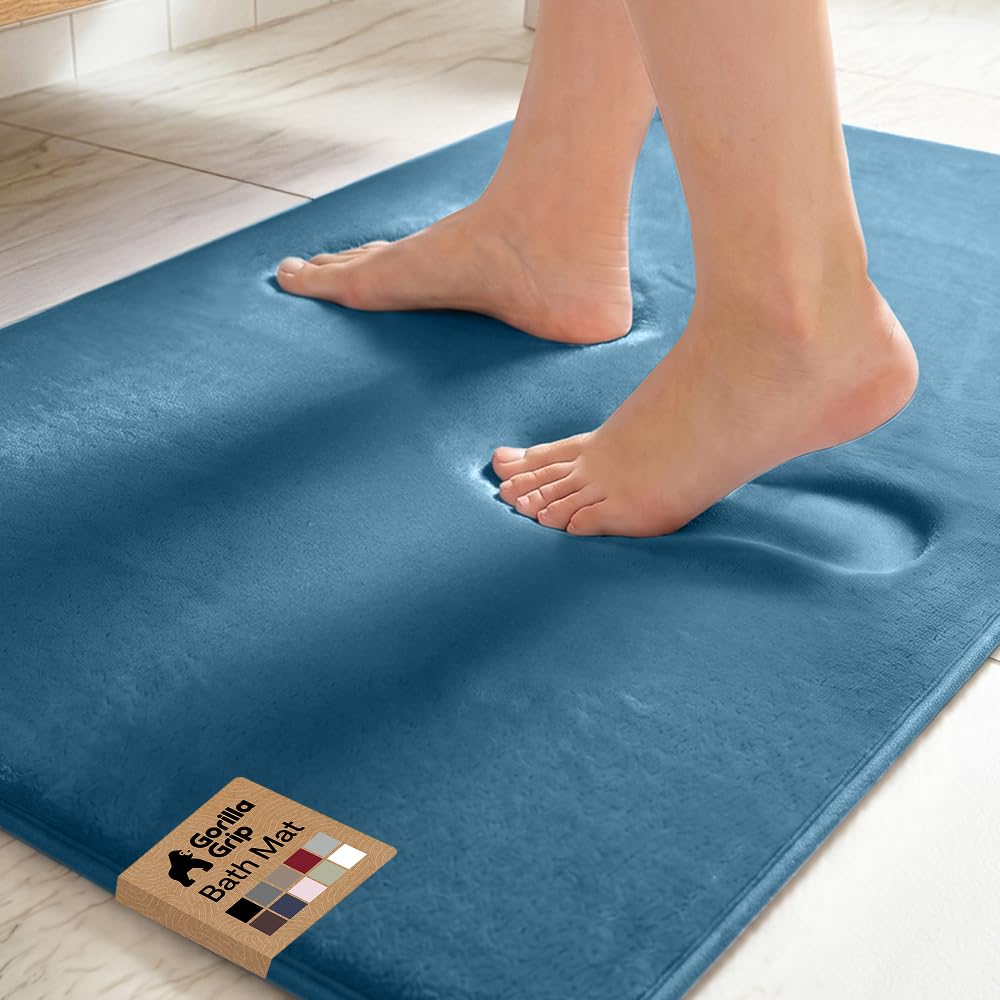 GORILLA GRIP® Memory Foam Bath Rug for Bathroom, 36x24 Graphite Gray
