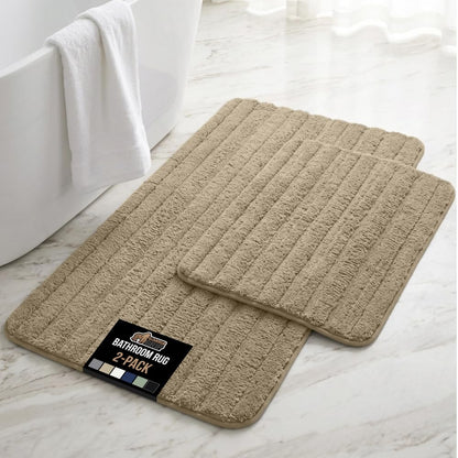 GORILLA GRIP Memory Foam Bathroom Rugs, Absorbent Bath Mat, 30x18 Gray