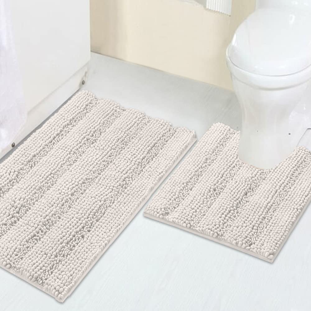 Turquoize Bathroom Runner Rug 17"x47", Soft Absorbent Chenille Bath Rug