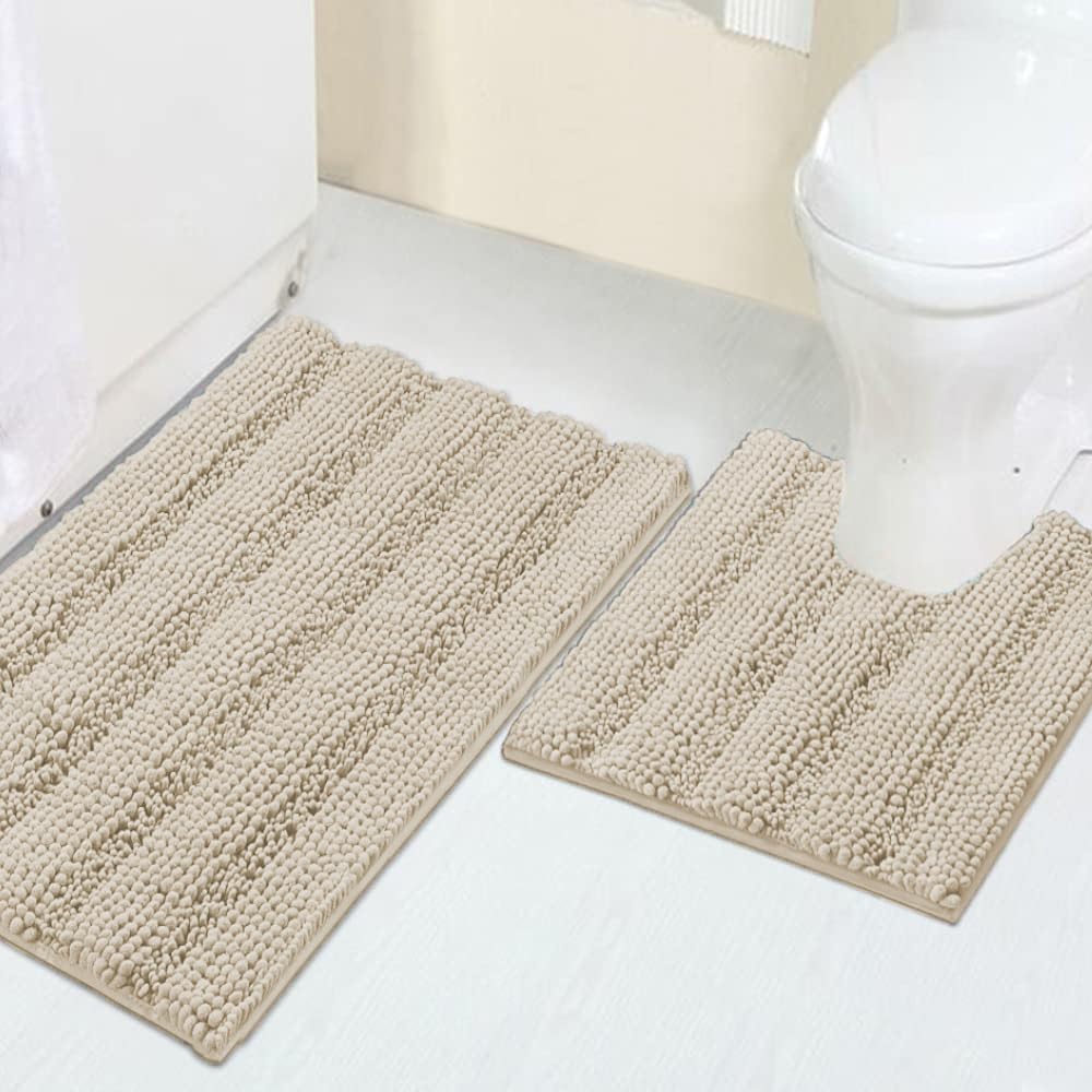 Turquoize Bathroom Runner Rug 17"x47", Soft Absorbent Chenille Bath Rug