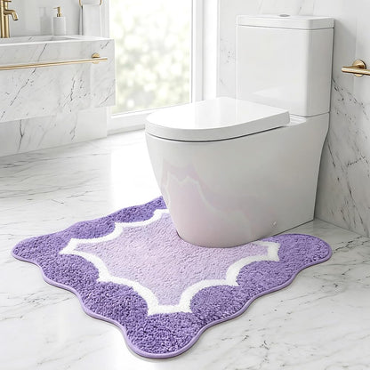 Cute Scalloped Rose Pink Bathroom Rugs Mat,Non Slip Absorbent Quick Dry Bath Mats for Shower Room,Microfiber Bath Mats for Bathroom Floor Washable Carpet for Shower Tub Sink Bedroom,20"x32"