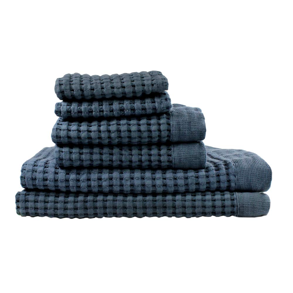 GILDEN TREE Waffle Hand Towels for Bathroom Quick Dry Large Luxury Lint Free Super Absorbent Cotton Hand Towels Set of 2, Modern Style (Cream)