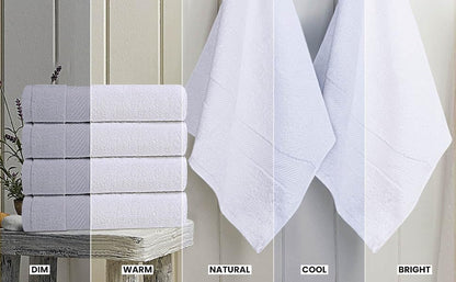 Utopia Towels 6 Pack Medium Bath Towels, 24x48 in, 500 GSM Cotton, White
